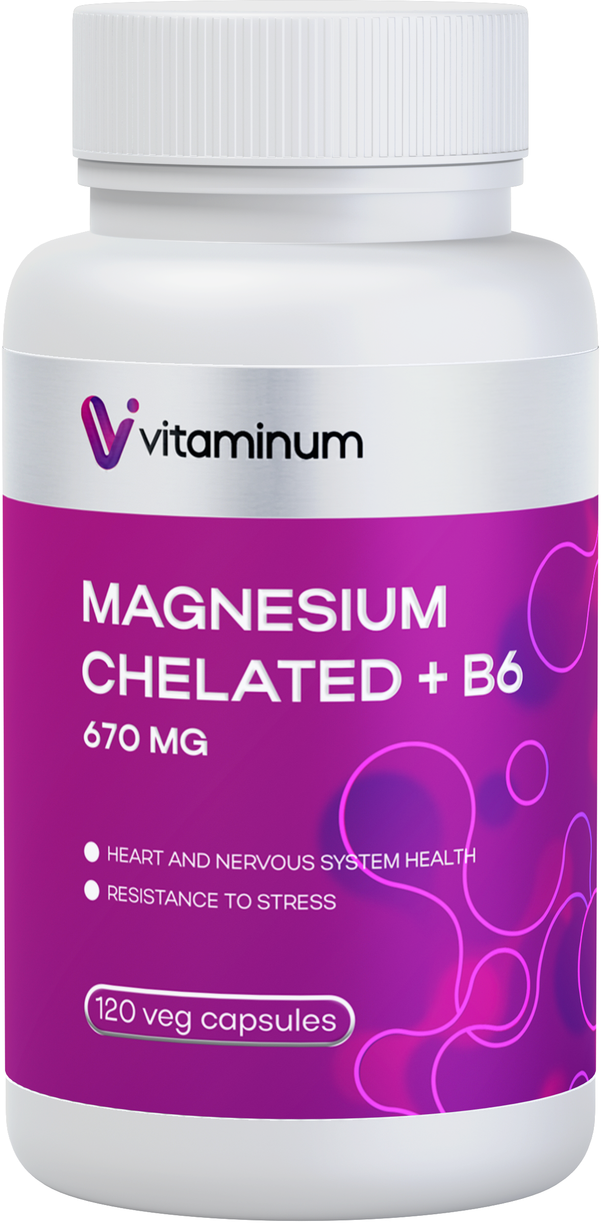  Vitaminum МАГНИЙ ХЕЛАТ + витамин В6 (670 MG) 120 капсул 800 мг  в Бахчисарае